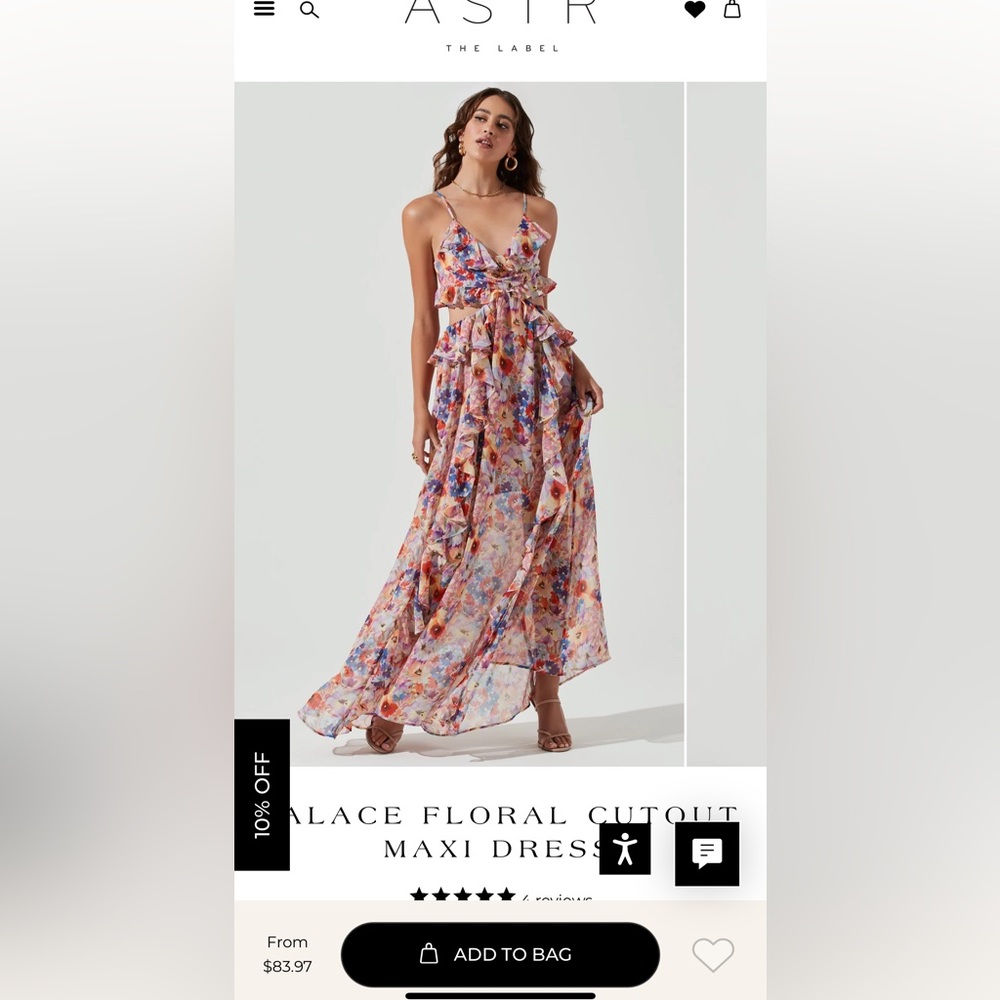 ASTR the label palace floral cutout maxi dress